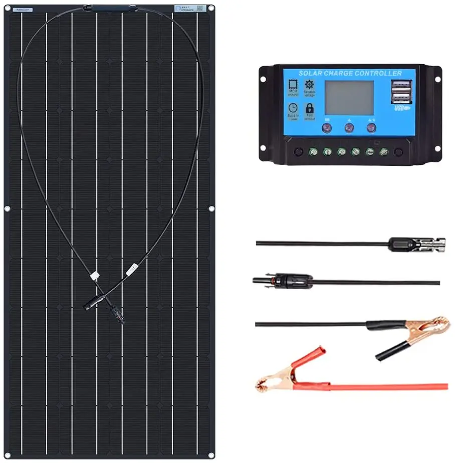 18V 120W 600w Flexible Solar Panel 12V Kits Charge Controller Extension Cable for Battery RV Trailer Boat Cabin Caravan Truck
18V 120W 600w Flexible Solar Panel 12V Kits Charge Controller Extension Cable for Battery RV Trailer Boat Cabin Caravan Truck