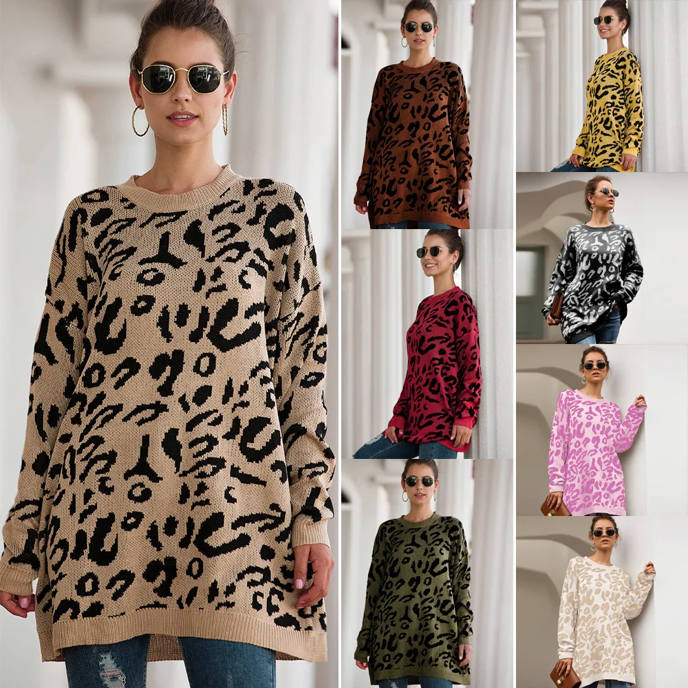 2019 NEW Autumn Casual Fashion Leopard Print Women Sweater Loose Full Sleeve Pullovers Sweater for Women Knitted Pull Jumper
2019 NEW Autumn Casual Fashion Leopard Print Women Sweater Loose Full Sleeve Pullovers Sweater for Women Knitted Pull Jumper