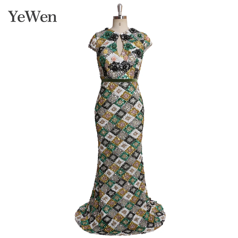 Yewen Dubai Multicolored Sequins Sexy Evening Dresses 2020 Long V-Neck Handmade Flowers Luxury Sparkle Evening Gowns
Yewen Dubai Multicolored Sequins Sexy Evening Dresses 2020 Long V-Neck Handmade Flowers Luxury Sparkle Evening Gowns