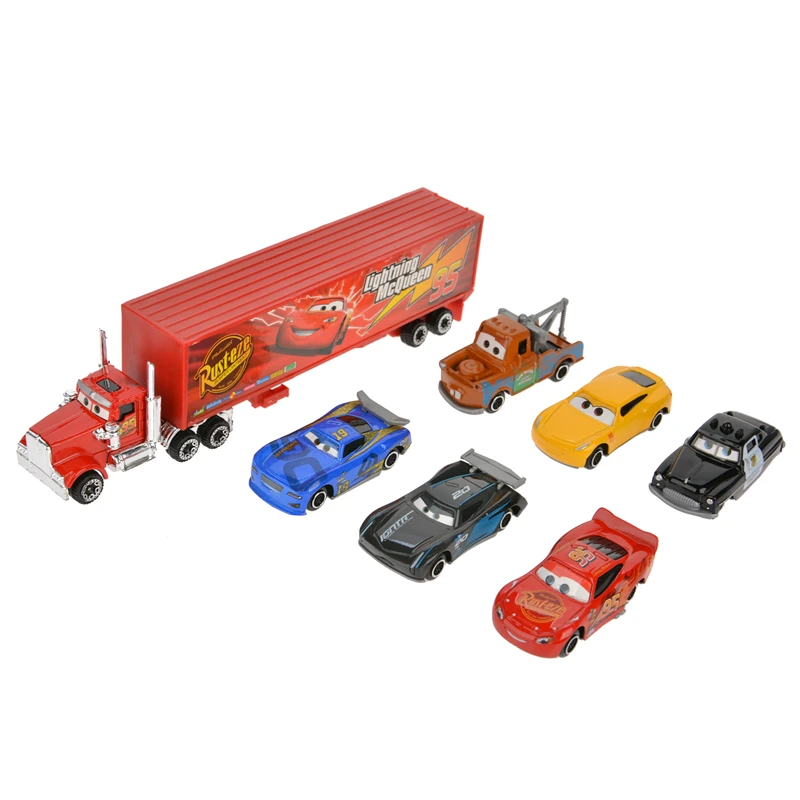 5 видов автомобилей Disney Pixar Cars 3 Lightning McQueen Jackson Storm Mack Uncle Truck набор пластиковых