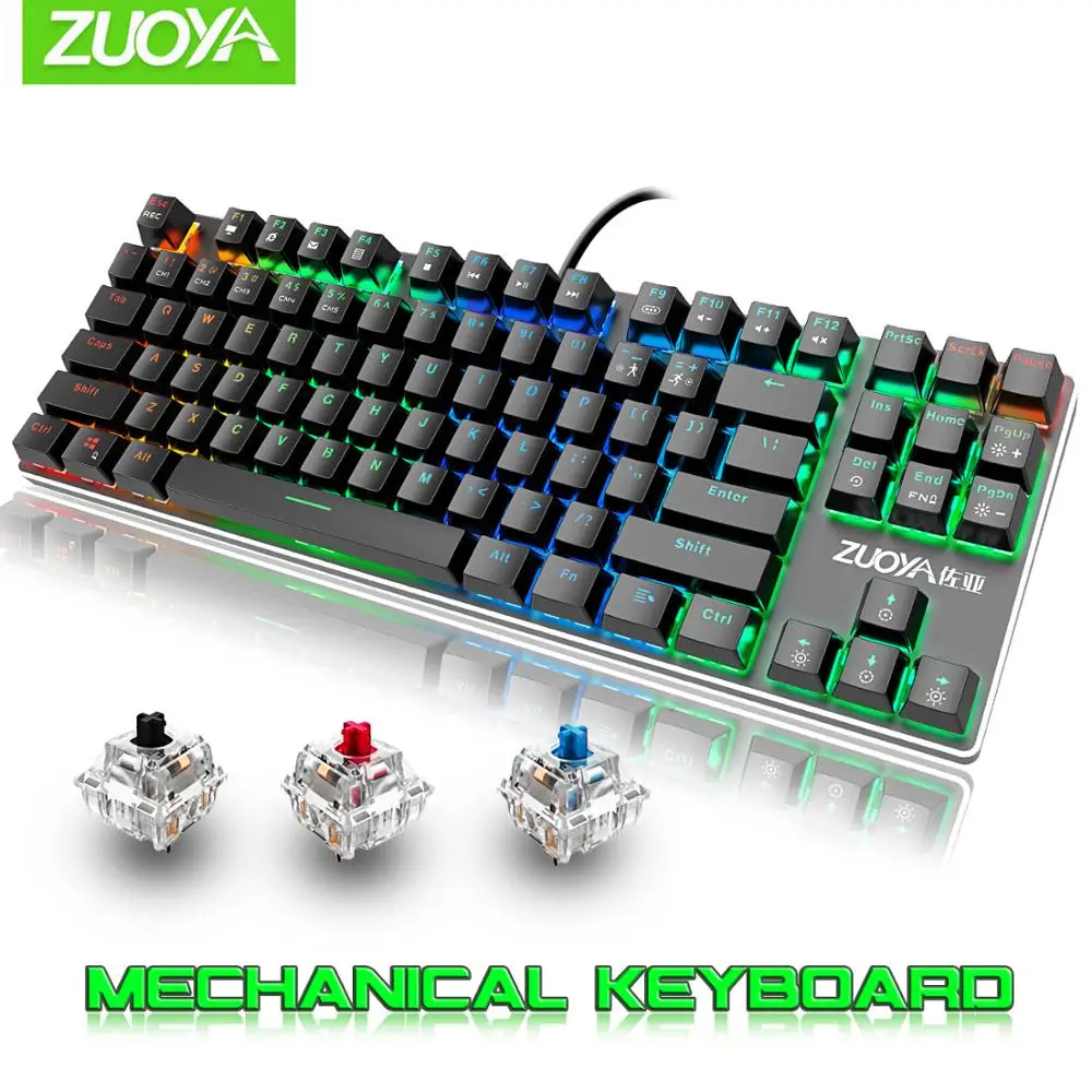 ZUOYA Mechanical keyboard green axis red Metal gaming RGB backlit | Компьютеры и офис