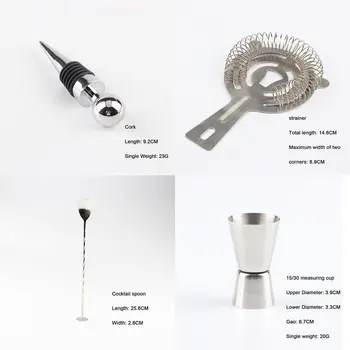 23pcs Stainless Steel Cocktail Shaker Set Barware Kit with Square Wooden Rack for Bartender Drink Party Bar Tools
23pcs Stainless Steel Cocktail Shaker Set Barware Kit with Square Wooden Rack for Bartender Drink Party Bar Tools