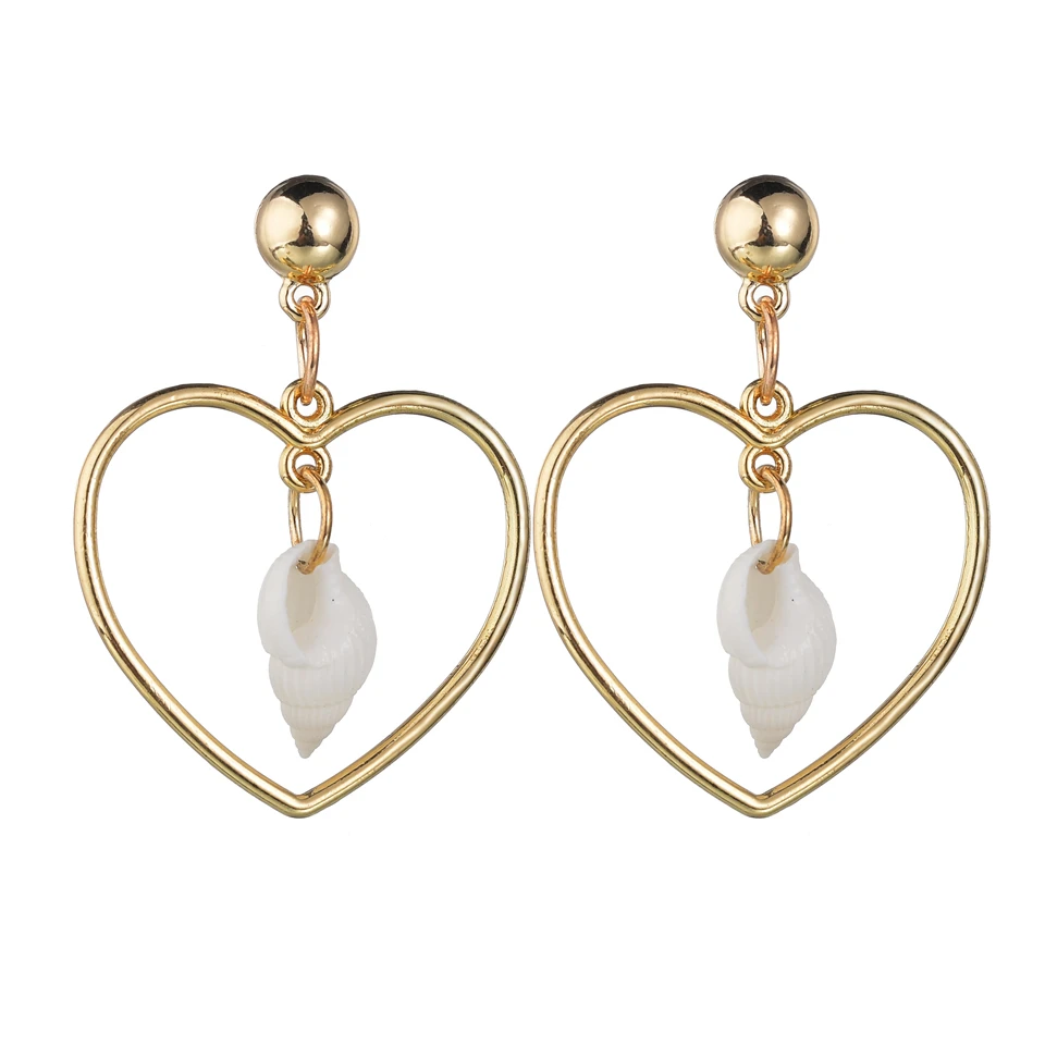 Classic Heart Design Earrings For Women Gold Drop Earrings Shell Jewelry Endless Heart Shell Earrings Gift 
Classic Heart Design Earrings For Women Gold Drop Earrings Shell Jewelry Endless Heart Shell Earrings Gift