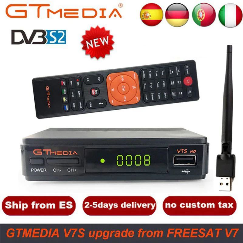 Фото ТВ приемник GTMEDIA V7S2X HD с USB Wi Fi FTA DVB S2 S2X|Спутниковое ТВ| - купить