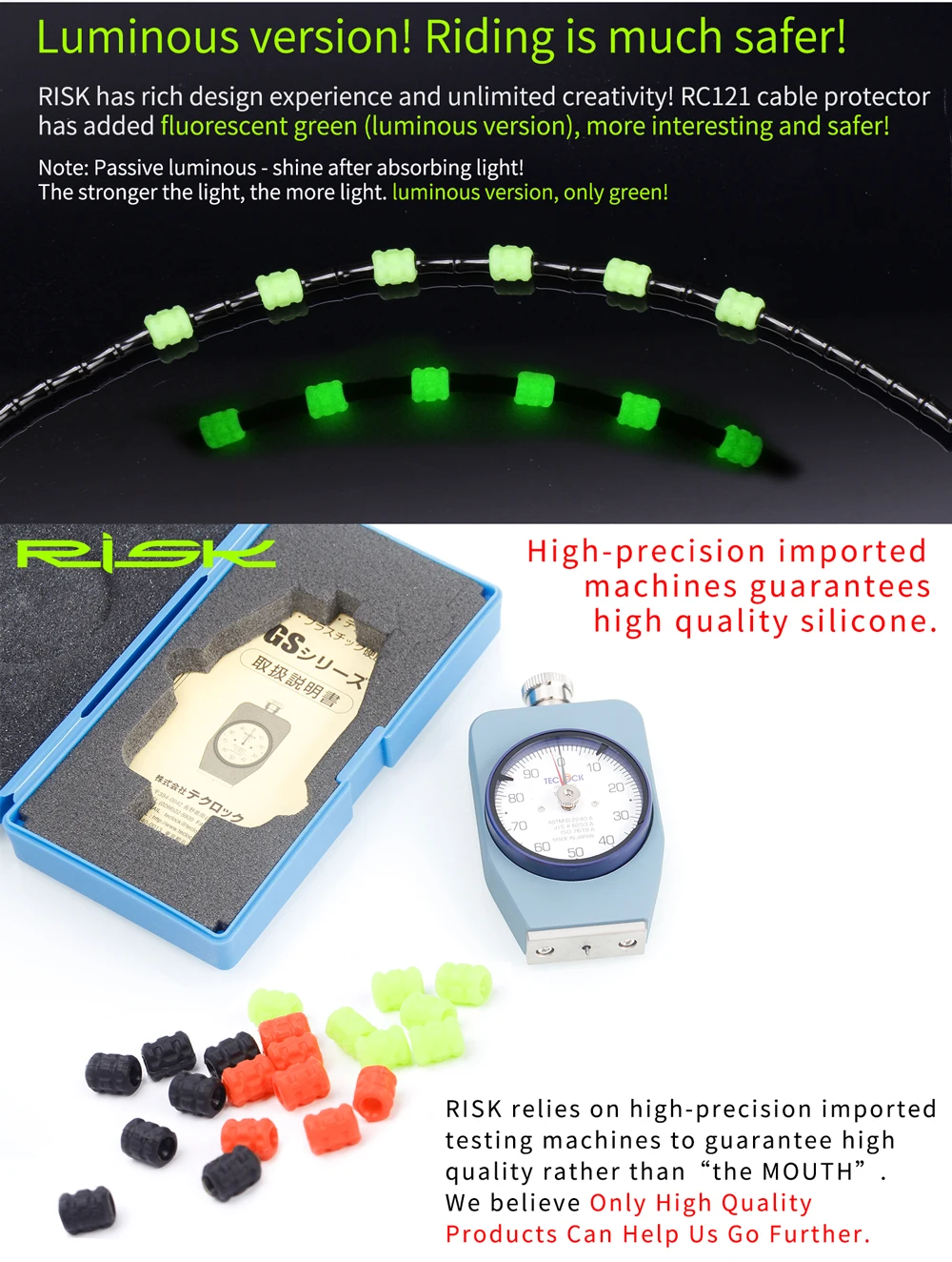 Description Picture 6 of itemRISK 10pcs Silicone Bicycle Cable Protector Housing Plugs MTB Road Bike Brake Shifter Wire Nightlight Protecting Ring Ultralight