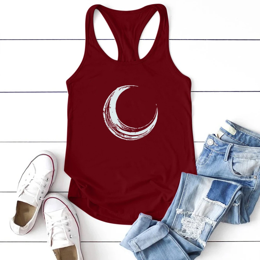 Summer Casual Women Tank Top Moon Printed JKP4762