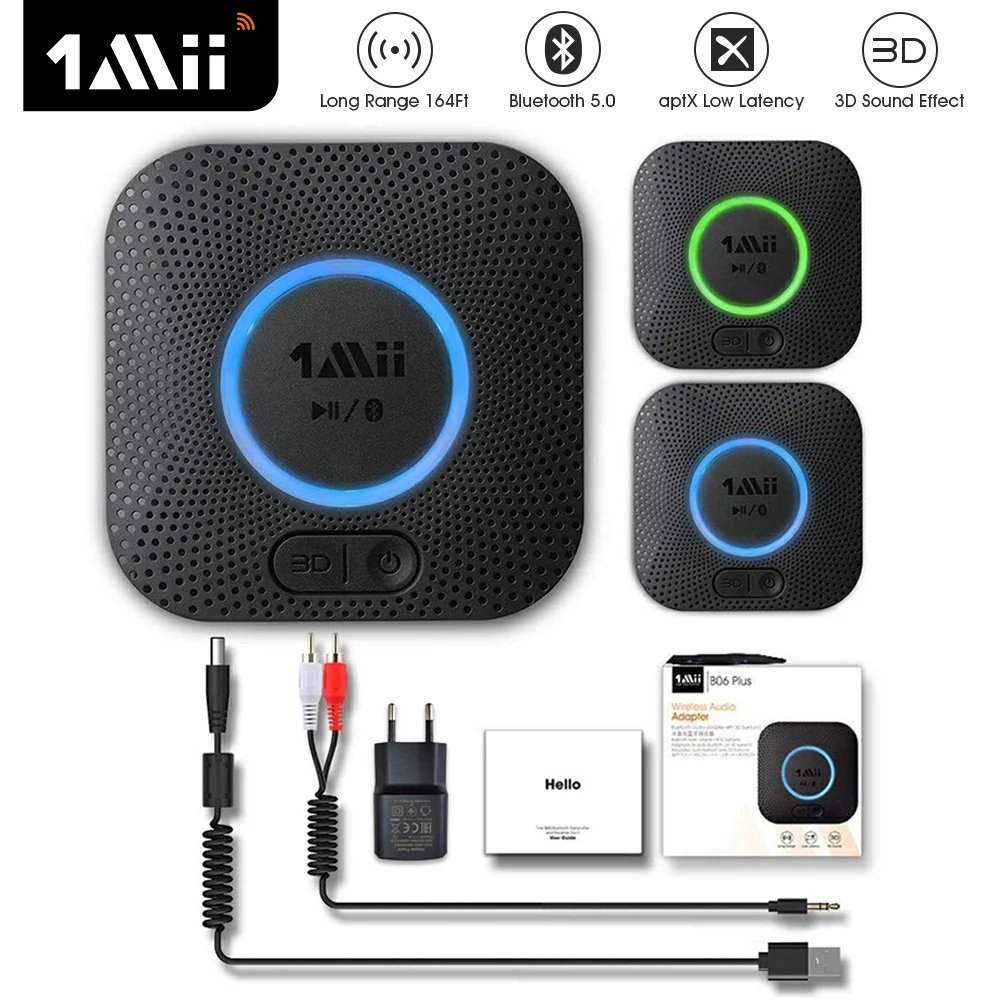 1Mii Bluetooth 5.0 Audio Receiver aptX LL 3D Stereo 30m Long Range 2RCA/3.5mm Jack 3.5 Aux Wireless Bluetooth Adapter for Car
1Mii Bluetooth 5.0 Audio Receiver aptX LL 3D Stereo 30m Long Range 2RCA/3.5mm Jack 3.5 Aux Wireless Bluetooth Adapter for Car