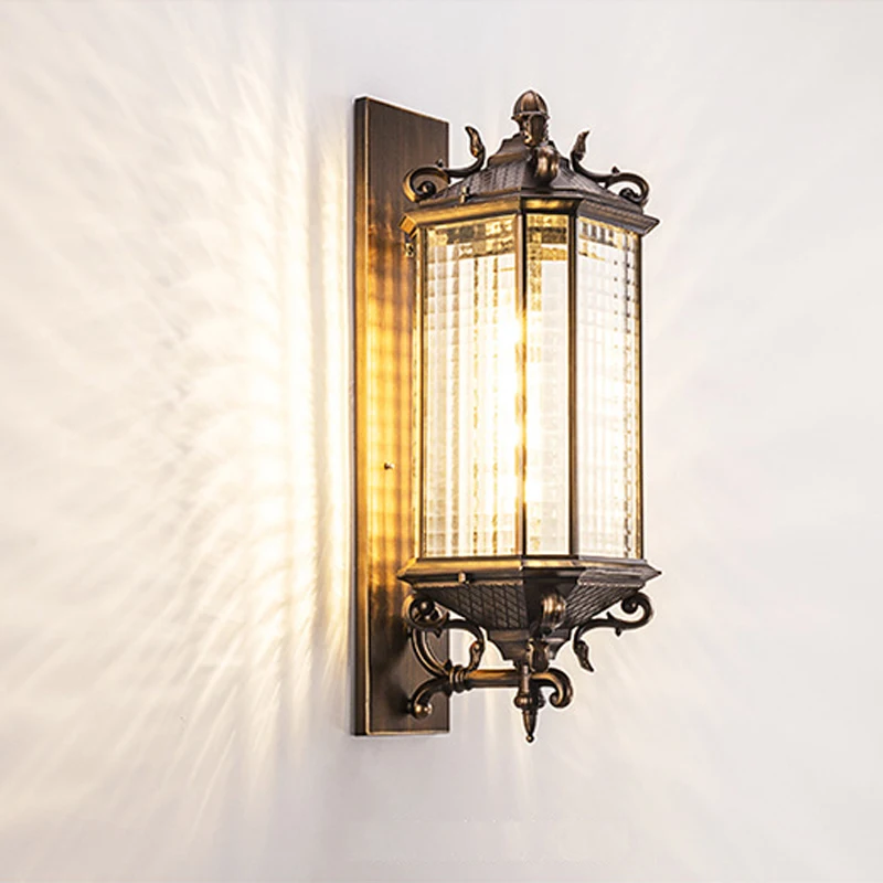 

Vintage Outdoor Porch Light Wall Lamps Retro Waterproof E27 Lighting European House Gate Garden Corridor Exterior Wall Sconce