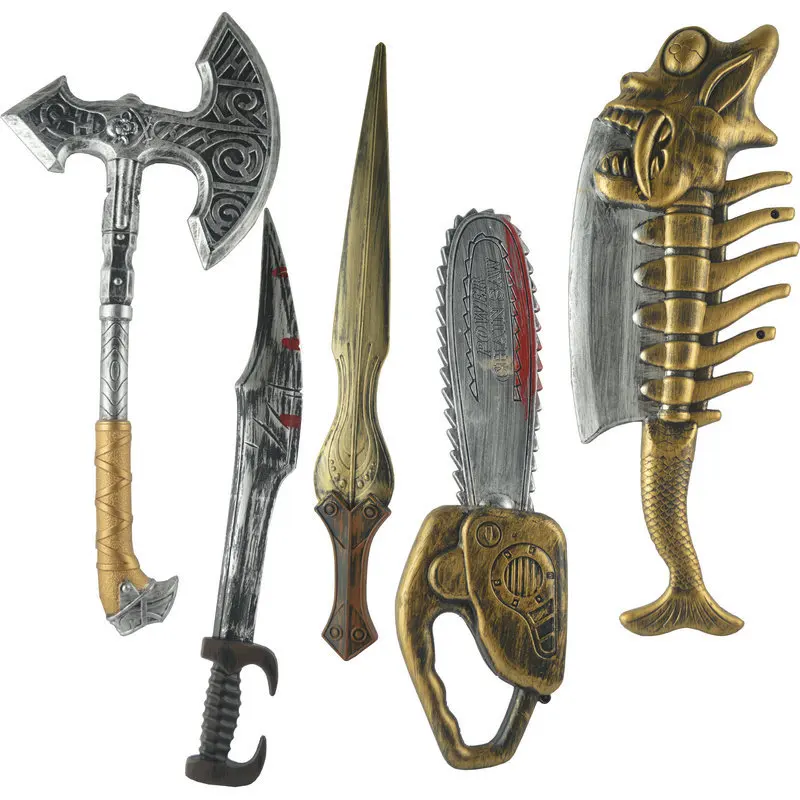 Weapons and Equipment Props Plastic Hammer Logging Power Saw Sparta Butcher Sword Fish Bone Machetes Bar Club Ornaments
Weapons and Equipment Props Plastic Hammer Logging Power Saw Sparta Butcher Sword Fish Bone Machetes Bar Club Ornaments