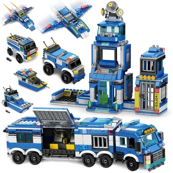 762PCS 8in1 City Police Station Command Trucks Building Blocks DIY Toys Policeman Car Helicopter Model Bricks Toys for Children
762PCS 8in1 City Police Station Command Trucks Building Blocks DIY Toys Policeman Car Helicopter Model Bricks Toys for Children