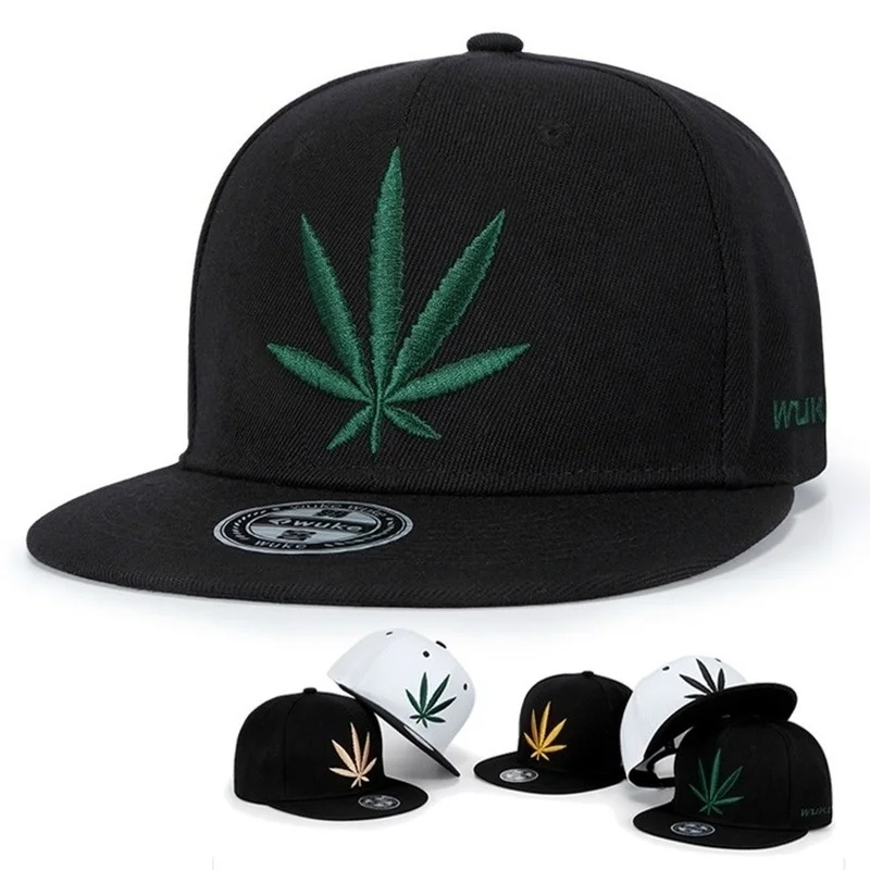 

New three-dimensional maple leaf embroidery baseball cap fashion hip-hop snapback caps Outdoor shading leisure hat sunscreen hat