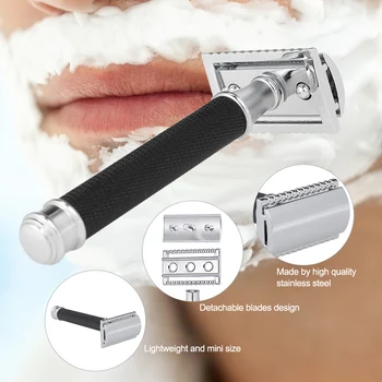 Double Edge Safety Razor Stainless Steel Manual Shaving Razor Long Handle Traditional Razor Hair Removal Tools
Double Edge Safety Razor Stainless Steel Manual Shaving Razor Long Handle Traditional Razor Hair Removal Tools