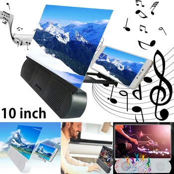 Newest Universal 10 inches 3D Screen Magnifier with Bluetooth Speaker Movies Amplifier Desktop Stand for IOS Android Phones
Newest Universal 10 inches 3D Screen Magnifier with Bluetooth Speaker Movies Amplifier Desktop Stand for IOS Android Phones