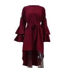 긴 셔츠 이슬람 여성 셔츠 아랍어 abaya 두바이 kaftan 터키 여성 긴 구슬 자수 hijab 이슬람 드레스 elbise caftan(China)