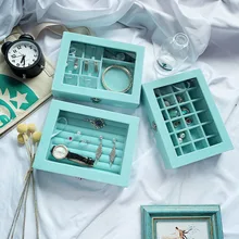 Jewelry Storage Boxes Blue Earring Necklace Ring Jewelry Organizer Case Portable Glass Cover Travel Boxes Home Women Gifts
Jewelry Storage Boxes Blue Earring Necklace Ring Jewelry Organizer Case Portable Glass Cover Travel Boxes Home Women Gifts