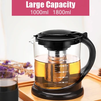 1000ml 1800ml Heat Resistant Glass Teapot Infuser Filter Large Capacity Chinese Kung Fu Puer Oolong Tea Pot Container Teapot Set 
1000ml 1800ml Heat Resistant Glass Teapot Infuser Filter Large Capacity Chinese Kung Fu Puer Oolong Tea Pot Container Teapot Set