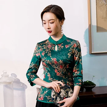 Green Women Shirt Vintage Chinese Style Blouse Lady Clothing Cheongsam Summer Qipao Dress Mandarin Collar Gown Vestido M-4XL
Green Women Shirt Vintage Chinese Style Blouse Lady Clothing Cheongsam Summer Qipao Dress Mandarin Collar Gown Vestido M-4XL
