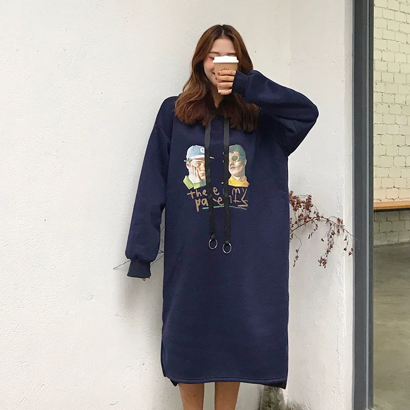 Hoodies Women Long Hooded Printed Winter Thicker Plus Velvet Warm Korean Style Sweatshirts Womens Kawaii All-match Chic Clothing
Hoodies Women Long Hooded Printed Winter Thicker Plus Velvet Warm Korean Style Sweatshirts Womens Kawaii All-match Chic Clothing