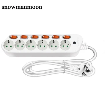 6AC Output Electronic Socket EU power adaptor Plug Extension Smart Socket 1.5M 2.5M 16A 3500W Separate control switch socket
6AC Output Electronic Socket EU power adaptor Plug Extension Smart Socket 1.5M 2.5M 16A 3500W Separate control switch socket