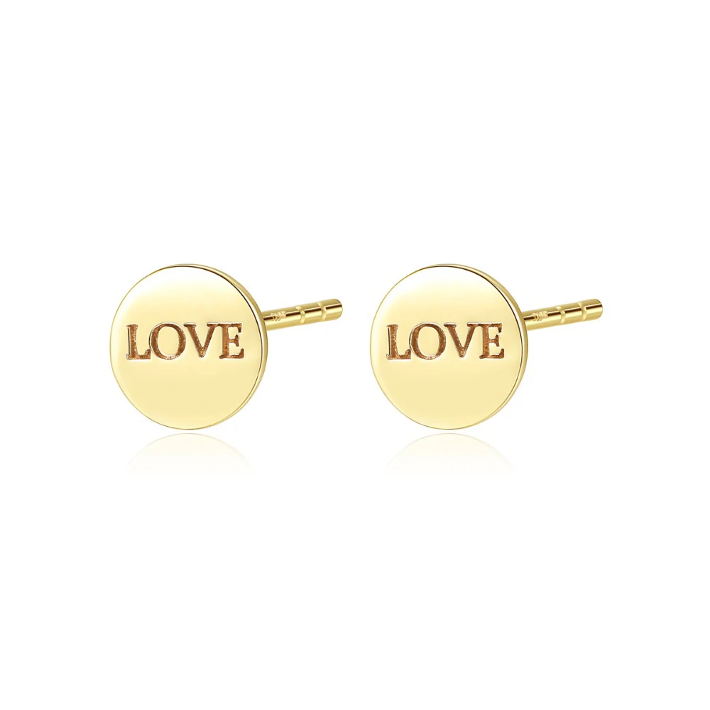 Romantic Love Letter Round Real Solid 14K Gold Stud Earrings for Women Simple Girls Yellow Gold Jewelry Pendientes Carving Au585
Romantic Love Letter Round Real Solid 14K Gold Stud Earrings for Women Simple Girls Yellow Gold Jewelry Pendientes Carving Au585