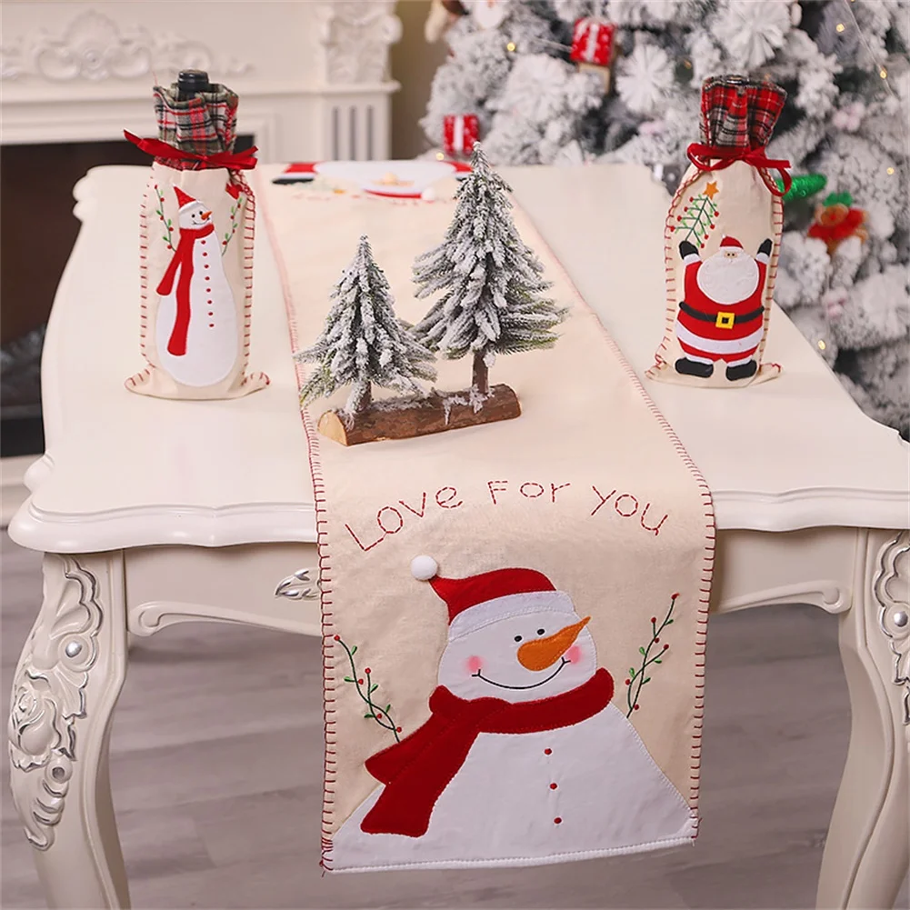 Christmas Table Runner Embroidered Xmas Santa Snowman Tablecloth Non-Woven Fabric Placemat Decoration Santa Claus Table Runner
Christmas Table Runner Embroidered Xmas Santa Snowman Tablecloth Non-Woven Fabric Placemat Decoration Santa Claus Table Runner