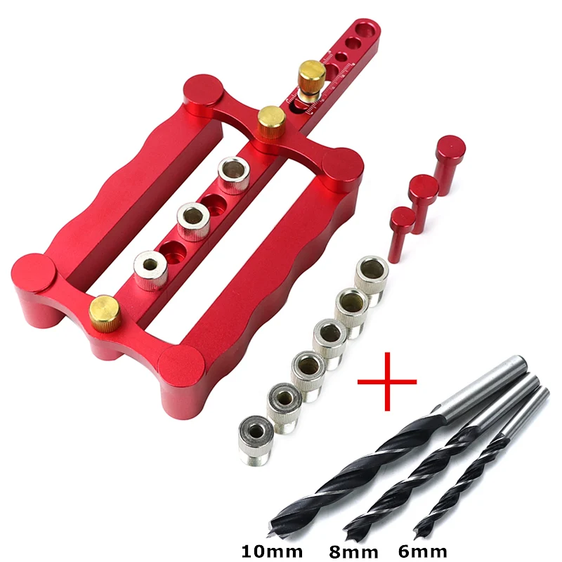 Self-centering Wood Doweling Jig Kit 6/8/10mm Drill Guide Wood Peg Locator Tools Aluminum + Die Steel
Self-centering Wood Doweling Jig Kit 6/8/10mm Drill Guide Wood Peg Locator Tools Aluminum + Die Steel