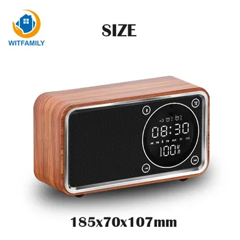 Bedside Clock Electronic Modern Style LED Display Wood Table Clock Bluetooth Digital Wireless Woodiness Radio Alarm Clock
Bedside Clock Electronic Modern Style LED Display Wood Table Clock Bluetooth Digital Wireless Woodiness Radio Alarm Clock
