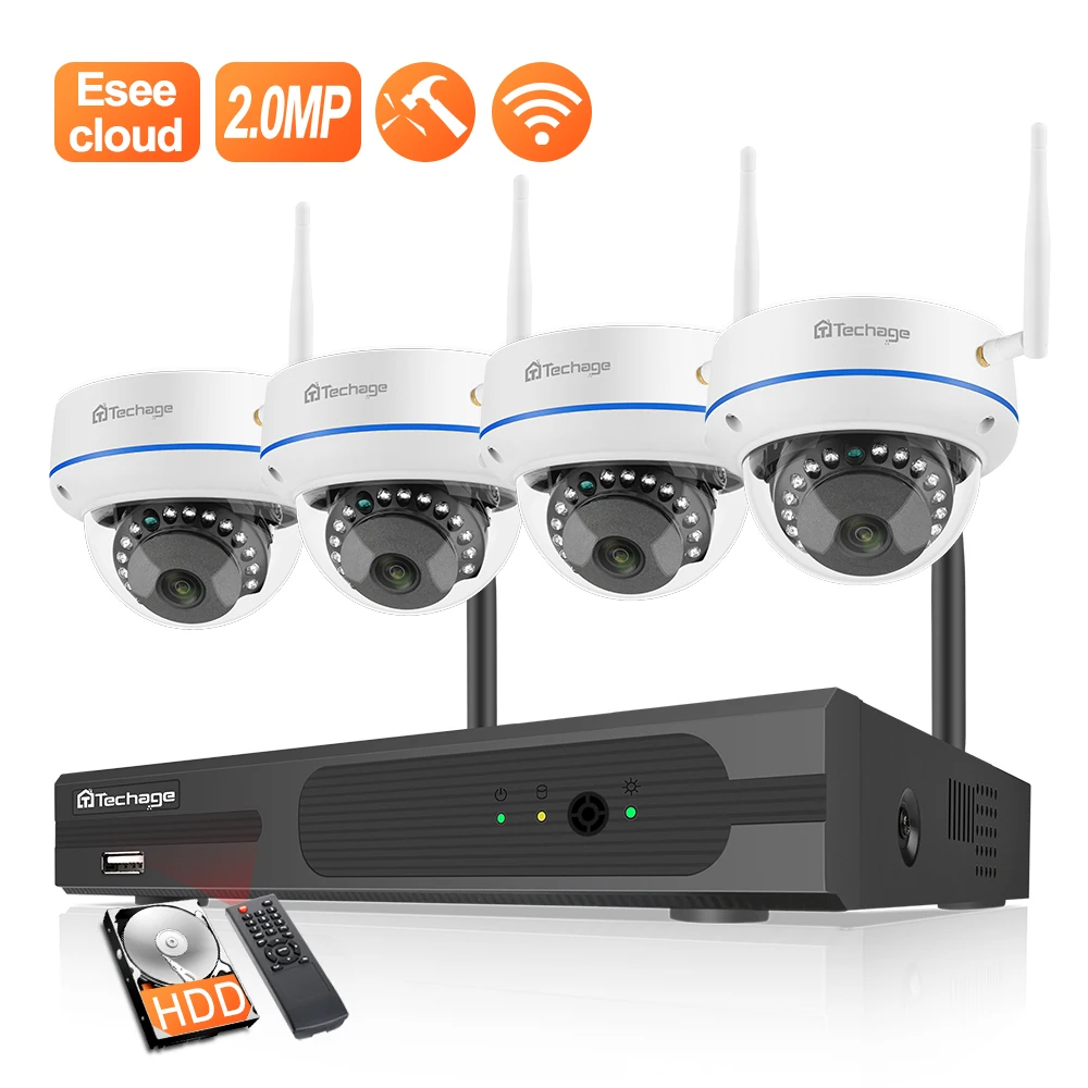Techage 4CH 1080P Wireless NVR CCTV Surveillance Set Security IP Camera System 2MP Wifi Audio Sound CCTV Dome Indoor Camera
Techage 4CH 1080P Wireless NVR CCTV Surveillance Set Security IP Camera System 2MP Wifi Audio Sound CCTV Dome Indoor Camera