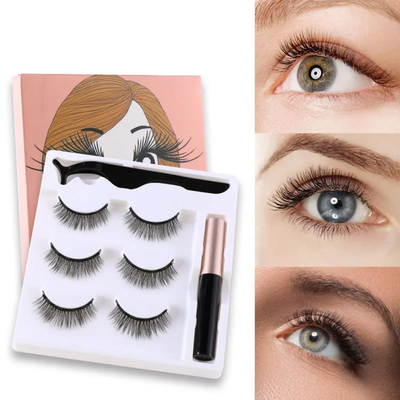 1set 3D Natural False Eyelashes Dramatic Volume Fake Lashes Makeup Eyelash For Beauty Tool Extension Mink | Красота и здоровье