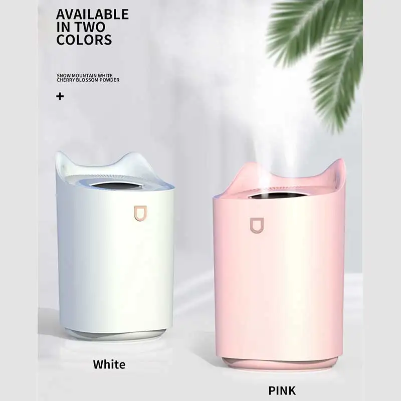 1 pc Dual nozzle air humidifier USB mute color LED light portable household large-capacity skin care nano spray white/pink
1 pc Dual nozzle air humidifier USB mute color LED light portable household large-capacity skin care nano spray white/pink