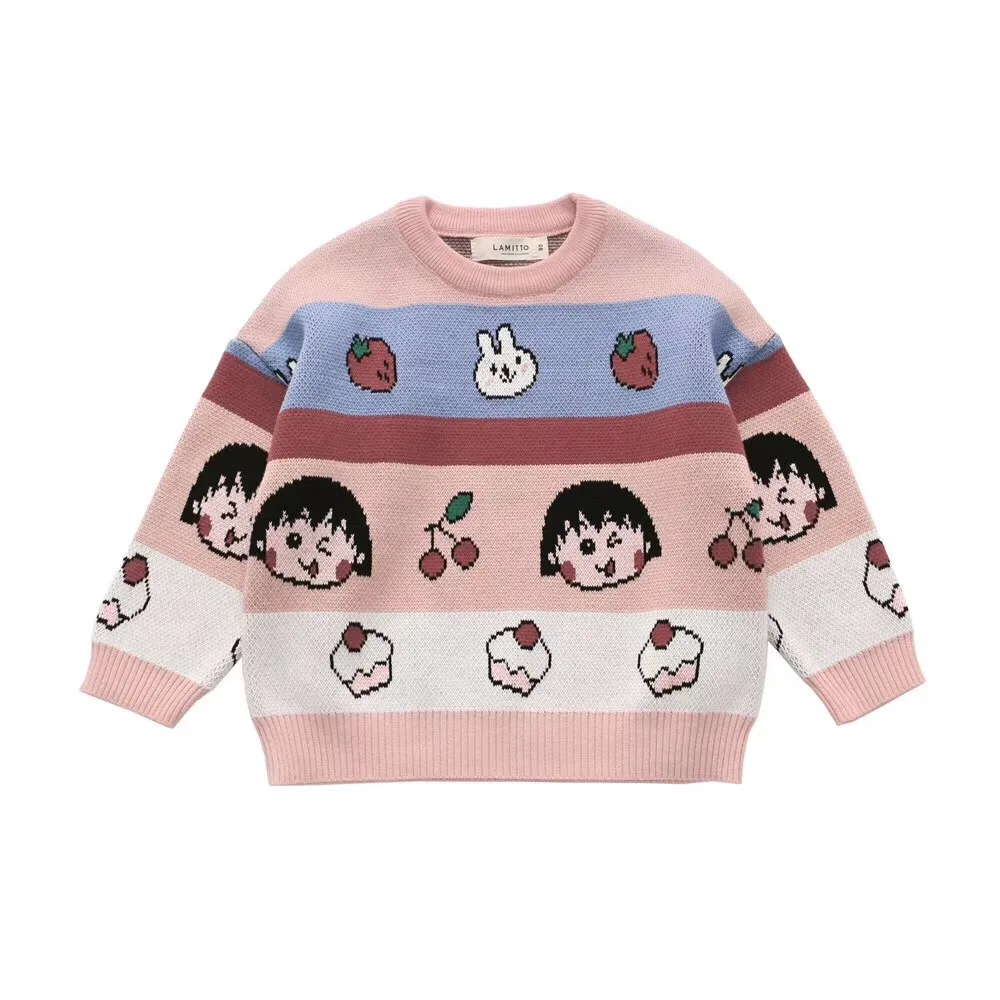 Girls sweater kids knitted tops cherry pattern knitted pink blue pullover sweater
Girls sweater kids knitted tops cherry pattern knitted pink blue pullover sweater