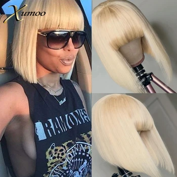 XUMOO Short Bob Blonde Lace Front Wig With Bangs Remy Human Hair Wigs Full Machine Made Wig Straight 613 Lace Wigs For Women
XUMOO Short Bob Blonde Lace Front Wig With Bangs Remy Human Hair Wigs Full Machine Made Wig Straight 613 Lace Wigs For Women