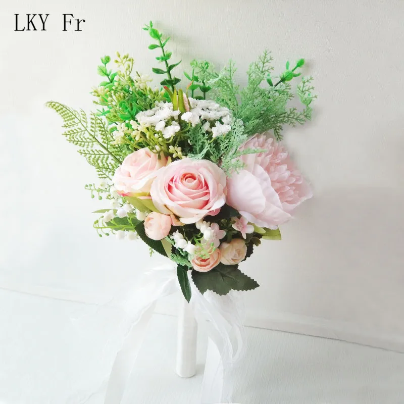 LKY Fr Wedding Bouquet for Bridesmaids White Pink Silk Roses Wedding Flowers Bridal Bouquets Artificial Marriage Home Decoration
LKY Fr Wedding Bouquet for Bridesmaids White Pink Silk Roses Wedding Flowers Bridal Bouquets Artificial Marriage Home Decoration