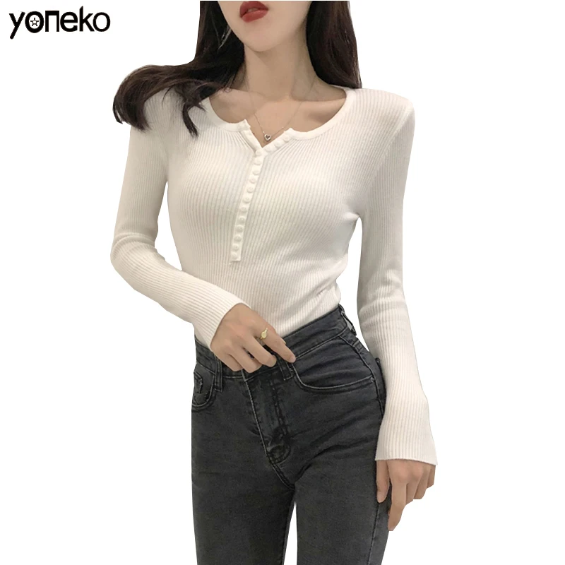 Single Breasted Women Full Sleeve Button V-Neck Sweater 2020 New Knitted Basic elasticity Pullovers Autumn Winter Jumpers Ladies
Single Breasted Women Full Sleeve Button V-Neck Sweater 2020 New Knitted Basic elasticity Pullovers Autumn Winter Jumpers Ladies
