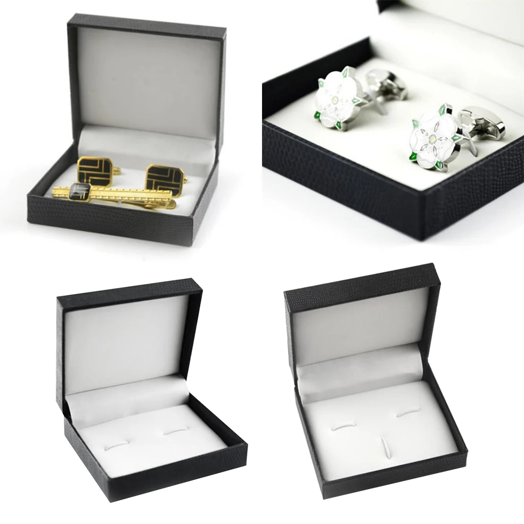 2 pcs PU Leather Interior Classic Snakeskin Texture Cufflinks Tie Clip Box Jewelry Packaging 2 pcs PU Leather Interior Classic Snakeskin Texture Cufflinks Tie Clip Box Jewelry Packaging