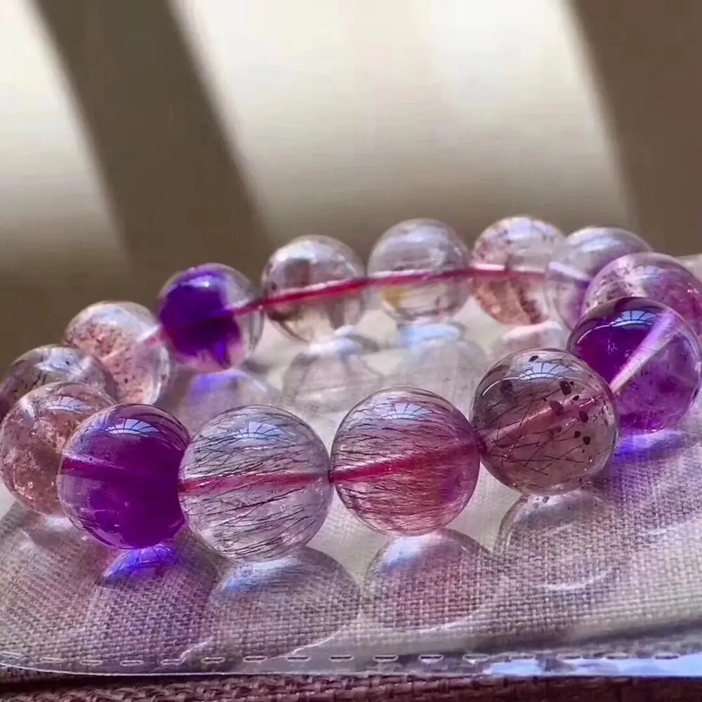 15.5mm Natural Super Seven 7 Colorful Rutilated Quartz Crystal Melody Stone Round Beads Bracelet Certificate
15.5mm Natural Super Seven 7 Colorful Rutilated Quartz Crystal Melody Stone Round Beads Bracelet Certificate