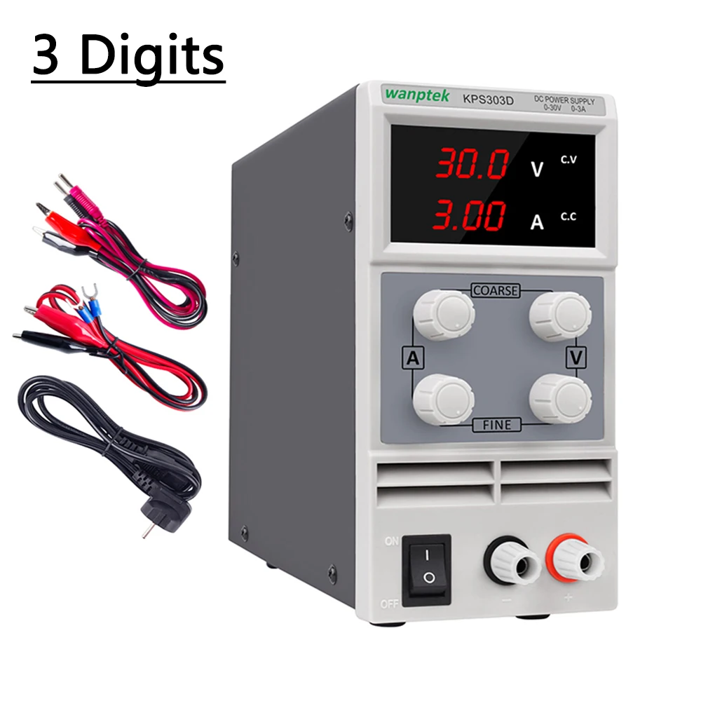 Lab Switching Adjustable DC Power Supply 30V 10A 360V 120V 15V 1A 2A 3A 5A Bench Source Digital 3 Digits Display
Lab Switching Adjustable DC Power Supply 30V 10A 360V 120V 15V 1A 2A 3A 5A Bench Source Digital 3 Digits Display