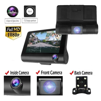 170 Degree 3 Lens Car DVR Dash Cameras Driving Video Recorder Auto Registrator Dvrs windshield with Rearview Mirror Cam F2.0
170 Degree 3 Lens Car DVR Dash Cameras Driving Video Recorder Auto Registrator Dvrs windshield with Rearview Mirror Cam F2.0