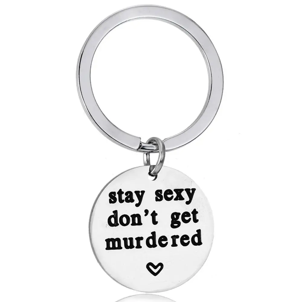 12PC Stay Sexy Don't Get Murdered Keyrings Stainless Steel Charm Pendant Keychains Women Girls Jewelry Best Friend Gift Key Ring
12PC Stay Sexy Don't Get Murdered Keyrings Stainless Steel Charm Pendant Keychains Women Girls Jewelry Best Friend Gift Key Ring