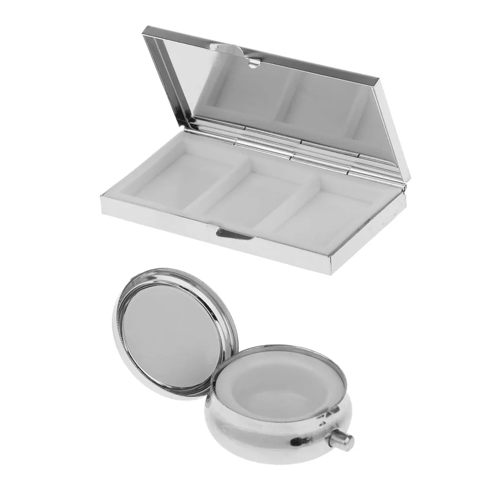 2pcs Travel Round Square Metal Pill Storage Case Box Vitamins Holder Organizer Pocket Medicine Dispenser Container 2pcs Travel Round Square Metal Pill Storage Case Box Vitamins Holder Organizer Pocket Medicine Dispenser Container