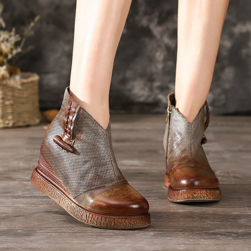 Artdiya Original Autumn and Winter New Hidden Heels Short Boots Genuine Leather Wedge Heels Retro Thick Sole Women's Ankle Boots
Artdiya Original Autumn and Winter New Hidden Heels Short Boots Genuine Leather Wedge Heels Retro Thick Sole Women's Ankle Boots