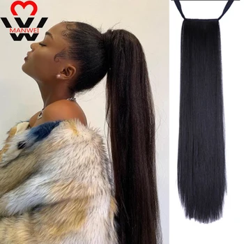 MANWEI Clip in Drawstring Ponytail Hairpieces for Women Black Brown Heat Resistant Synthetic Long Straight Hair Extension
MANWEI Clip in Drawstring Ponytail Hairpieces for Women Black Brown Heat Resistant Synthetic Long Straight Hair Extension