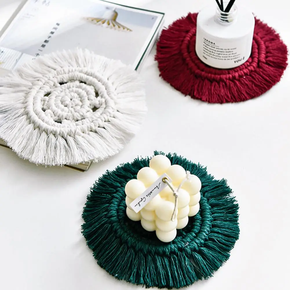 Nordic Style Cotton Table Decoration Tassel Placemat Diy Hand-woven Round Coffee Mat Coaster Tableware Cushion
Nordic Style Cotton Table Decoration Tassel Placemat Diy Hand-woven Round Coffee Mat Coaster Tableware Cushion