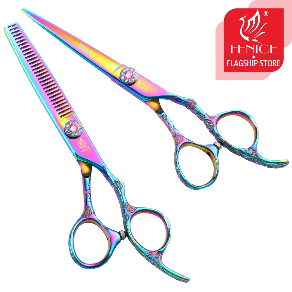 Fenice 6 inch Professional Purple Pet Dog Grooming Scissors Set Cutting&Thinning Shears Set Animal Haircut Scissors Kit
Fenice 6 inch Professional Purple Pet Dog Grooming Scissors Set Cutting&Thinning Shears Set Animal Haircut Scissors Kit