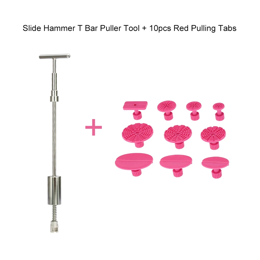 car-styling Slide Hammer T Bar Dent Puller Tool + 10pcs Red Pulling Tabs Car Dent Remover Paintless Dent Repair Hand Tools Kit
car-styling Slide Hammer T Bar Dent Puller Tool + 10pcs Red Pulling Tabs Car Dent Remover Paintless Dent Repair Hand Tools Kit