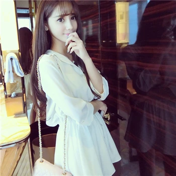 Women White V-neck Dress High Waist Chiffon Skirt Long Sleeve Mini Skirt
Women White V-neck Dress High Waist Chiffon Skirt Long Sleeve Mini Skirt
