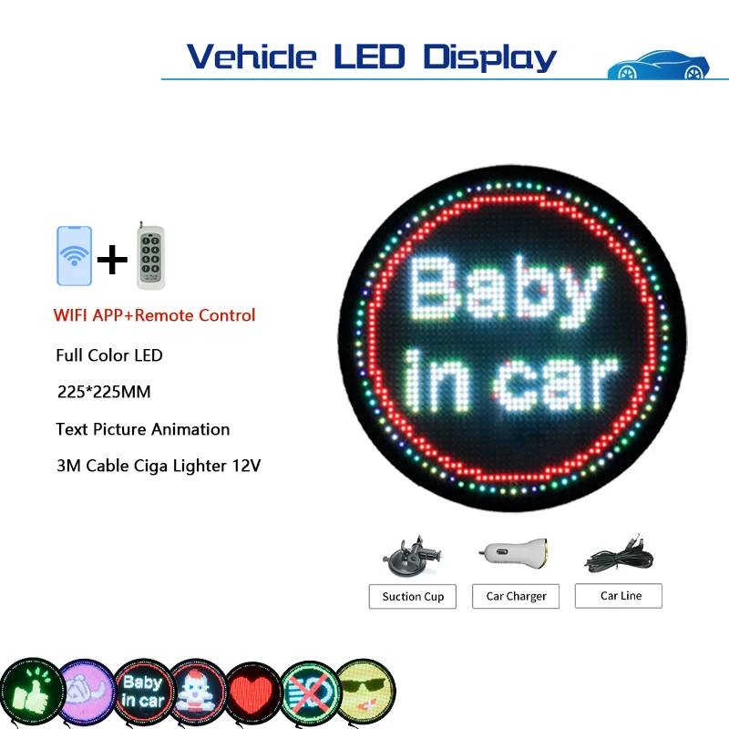 Full color advertising car LED display WIFI APP programmable circle LED screen with remote control vehicle mobilel logo sign
Full color advertising car LED display WIFI APP programmable circle LED screen with remote control vehicle mobilel logo sign