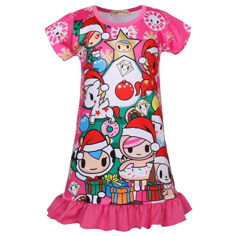 Toddler Girls Nightgown Kids Summer Unicorn Girls Princess Pajamas Night Dress Summer Kids Girls Nightdress Kids Sleep For Girls