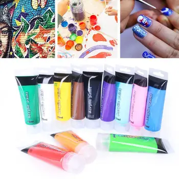12 Colors/set Acrylic Paint Kit Drawing Children Learner Drawing Fabric Colored 75mlx12pcs Painting Professional Glass M7O1
12 Colors/set Acrylic Paint Kit Drawing Children Learner Drawing Fabric Colored 75mlx12pcs Painting Professional Glass M7O1