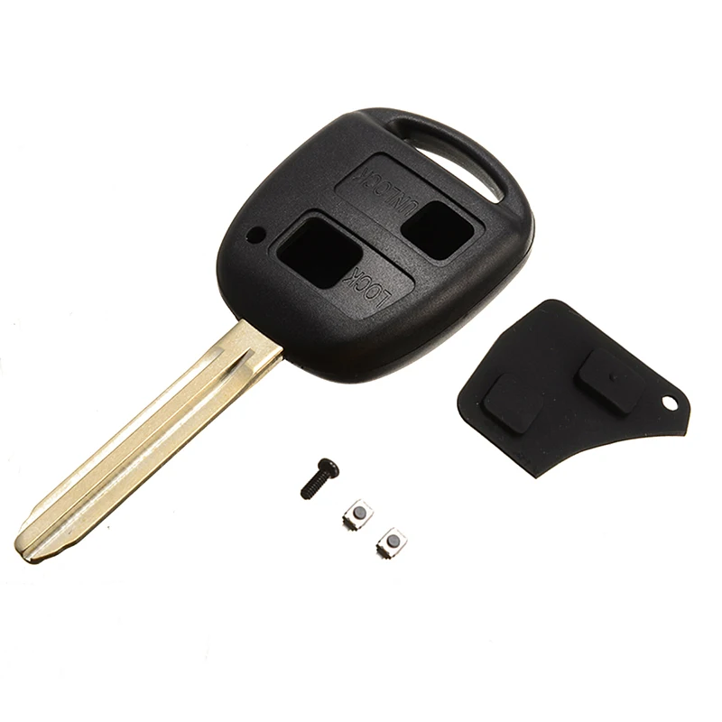 1pc Remote Car Key Shell Case For Toyota Yaris Prado Tarago Camry Corolla Blade + Rubber Button Pad + Micro Switches